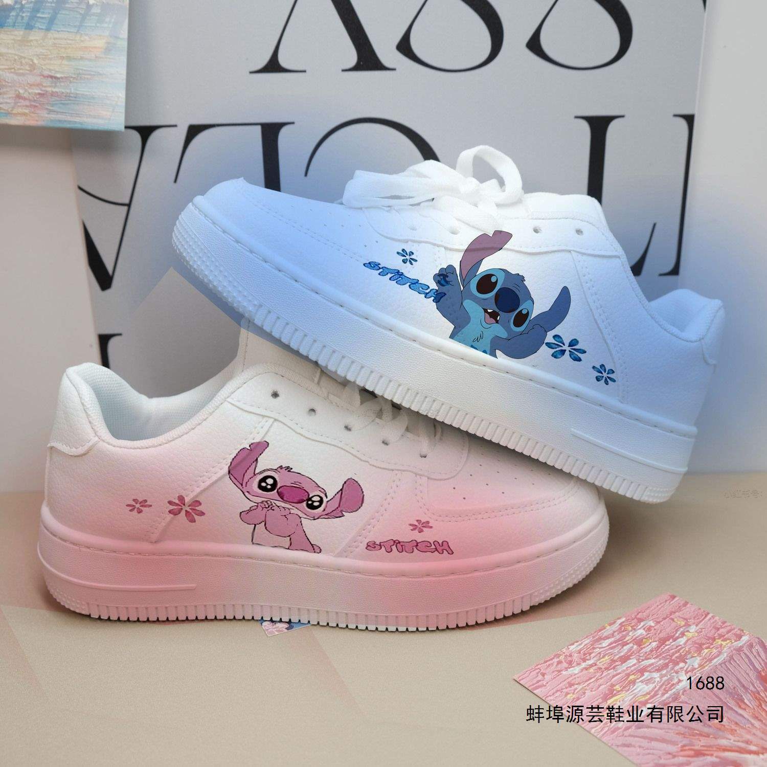 2026 Spring/Summer Low-Top Sneakers for Female Students, Stitch Couple Anime Casual Sports Shoes for Men, Trendy Other Elastic Band Shoes