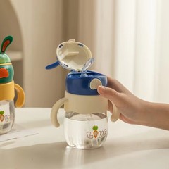 Children's water cup for school kindergarten special rabbit cartoon cute super cute kettle new 2023 student straw cup