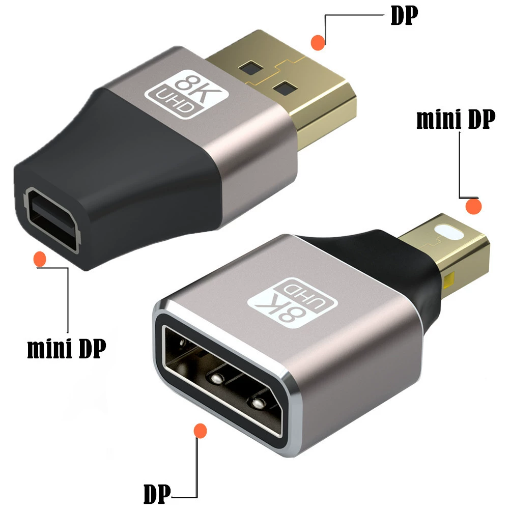 Металлический корпус 8K DP к Mini DisplayPort вращающееся соединение совместимо с Thunderbolt2 поддерживает 8K@60