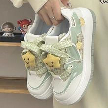 女童运动鞋韩版2023新款秋季星星休闲鞋小众透气平底儿童板鞋