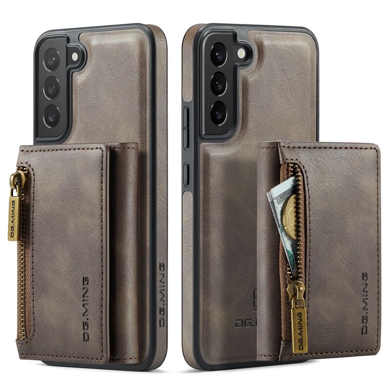 M5 Protective Case for Samsung S22 RFID Magnetic Zipper Wallet S25 Plus 2-in -1 Split Phone Case
