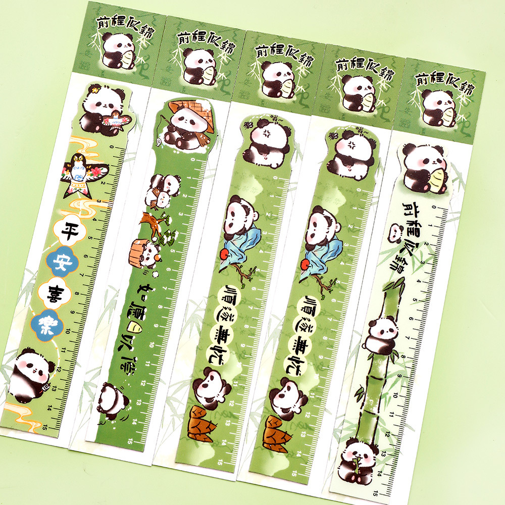 Creativo dibujos animados magnéticos panda regla suave recompensa estudiantes premios finales de grado 3 o 4 papelería práctica regalo de apertura