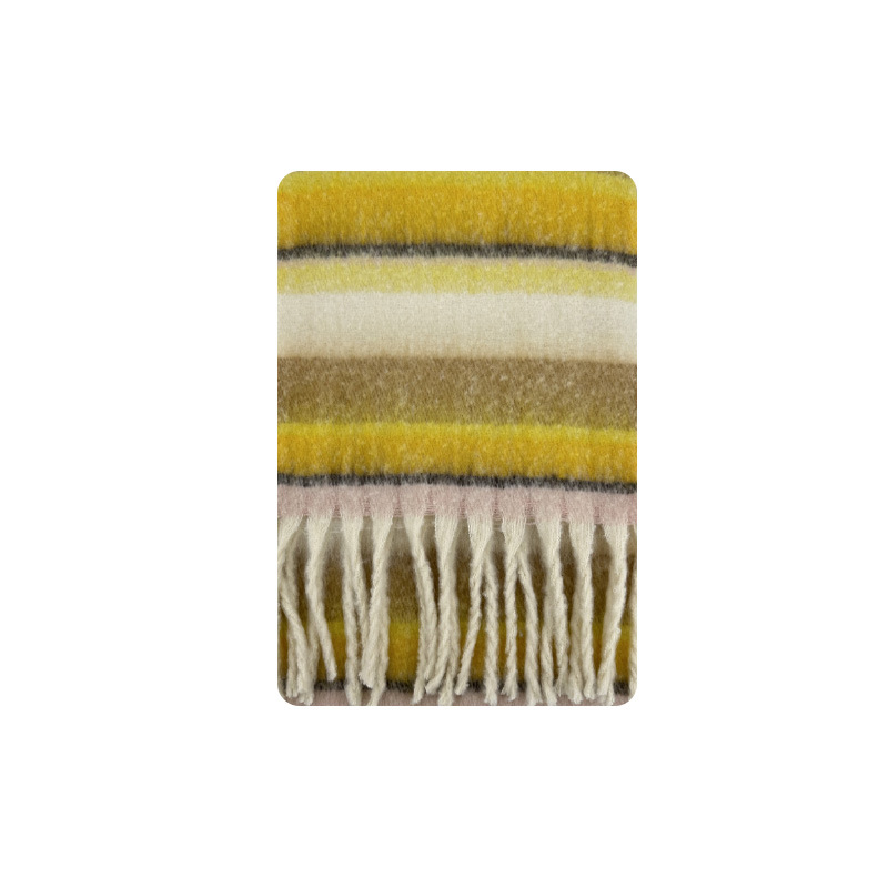 New designer stripes matching color imitation cashmere fringe scarf women's winter soft waxy bib vibe shawl_voghion.com