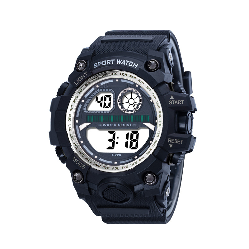 Gaof deportes estilo simple reloj al aire libre multi-funcional impermeable de los hombres de moda estudiante luminoso reloj de alarma al por mayor