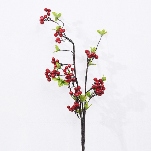 Factory direct sales New Year's home furnishings fortune fruit berry Christmas decorations simulation plant red fruit holly fruit