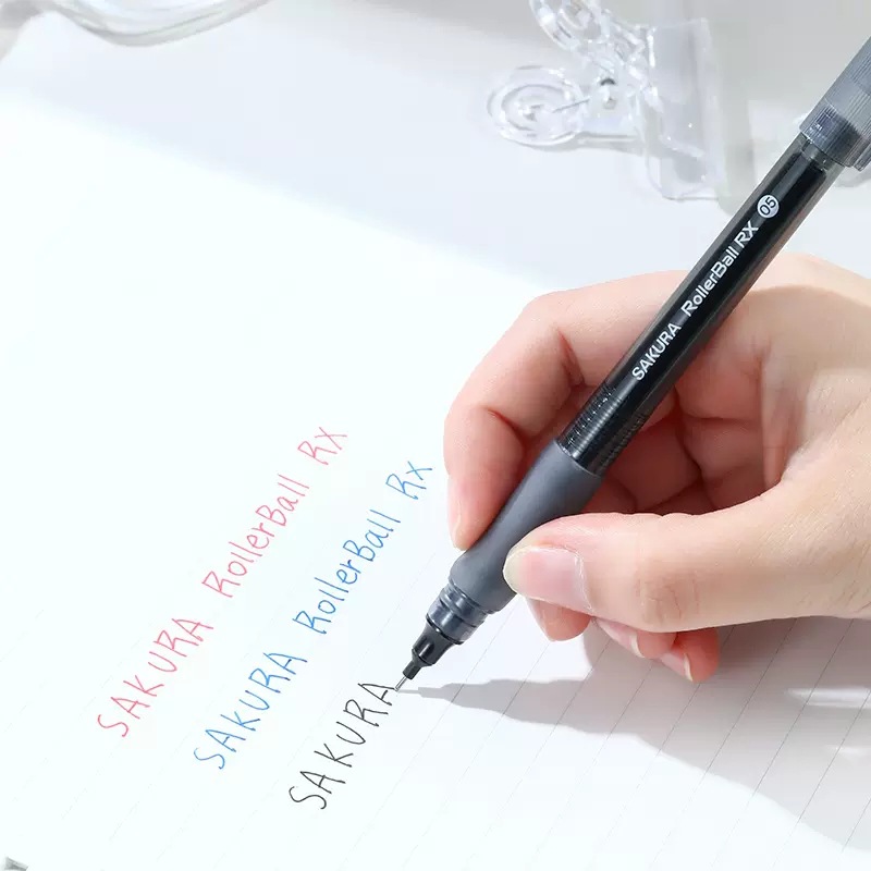 Japonés Sakura flor de cerezo recto-líquido bolígrafo negro rojo azul gel pluma estudiante especial firma pluma agua