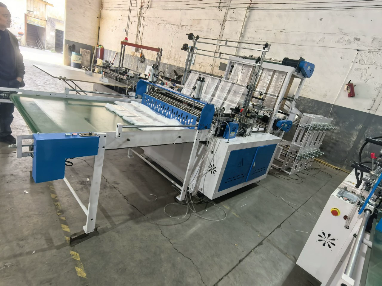 10-линейная машина для холодной резки, машина для изготовления пластиковых плоских пакетов, 10-линейная машина для изготовления пакетов, двухрельсовая машина для изготовления пластиковых пакетов