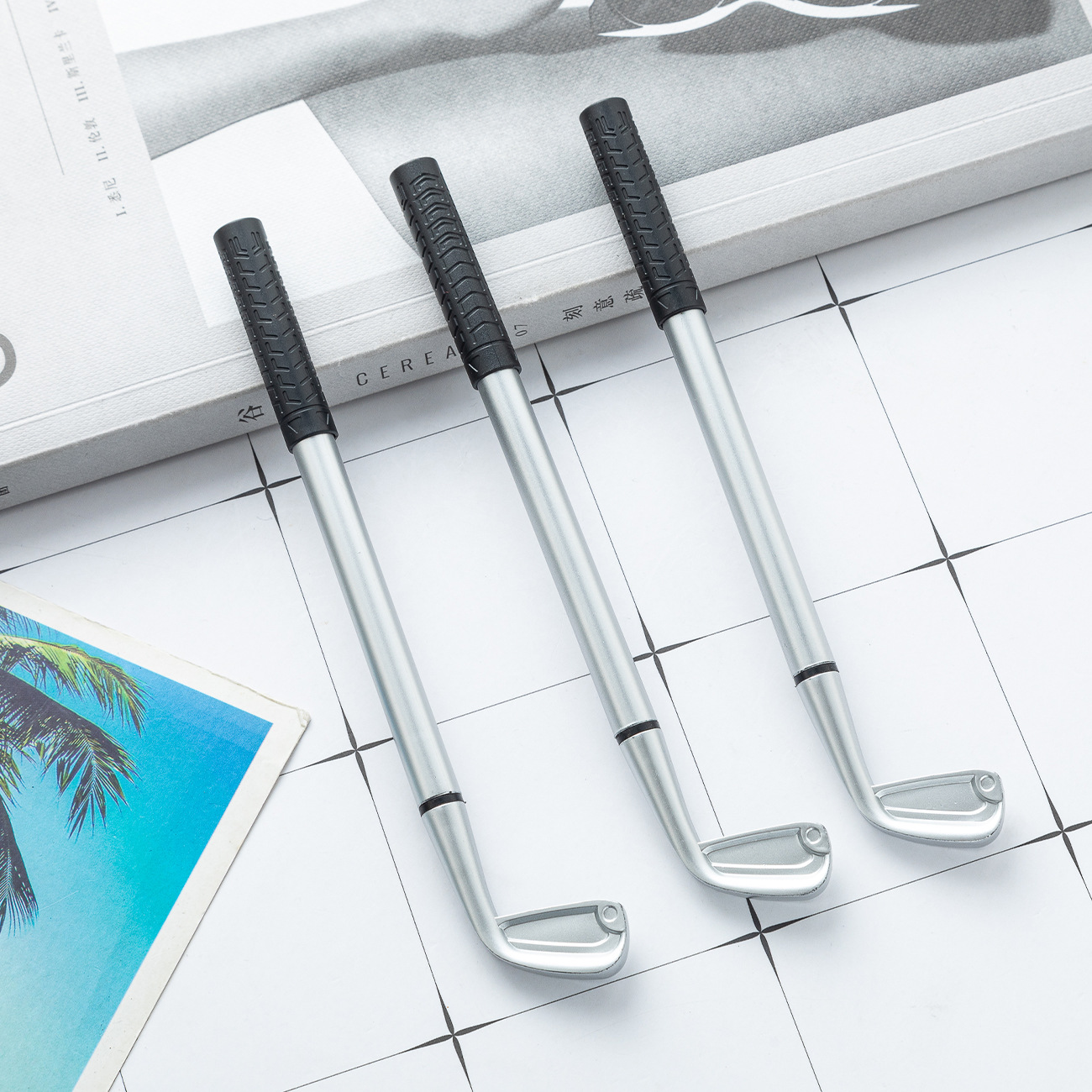 Bolígrafo de palo de golf transfronterizo nuevo bolígrafo de plástico de palo de golf único bolígrafo de regalo de golf