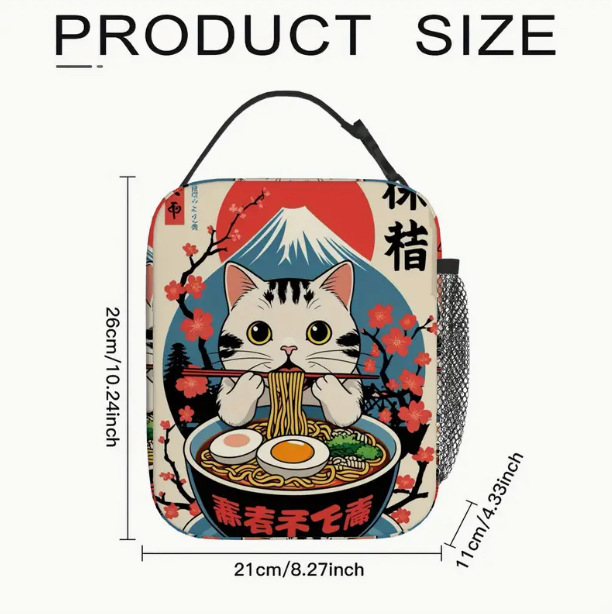 Cartoon Lunch Bag, 3D Color Printing Kidsren's Insulated Lunch Bag Food Bag Cross-Border Wholesale Made from Pictures