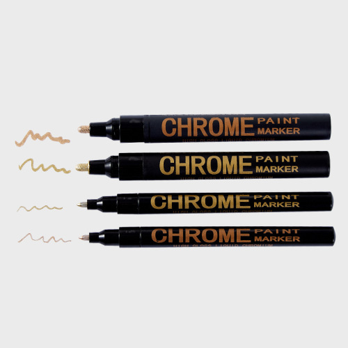 Mirror Surface Pen with High-Gloss Chrome Silver Reflective Paint Pen Hand Mold Metal Signature Model DIY Marker