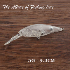 G08 Spinning Lure Minnow 9.3CM/5.0G Blank Body Hookless Transparent Fishing Bait Can Be Painted Fishing Gear Casting