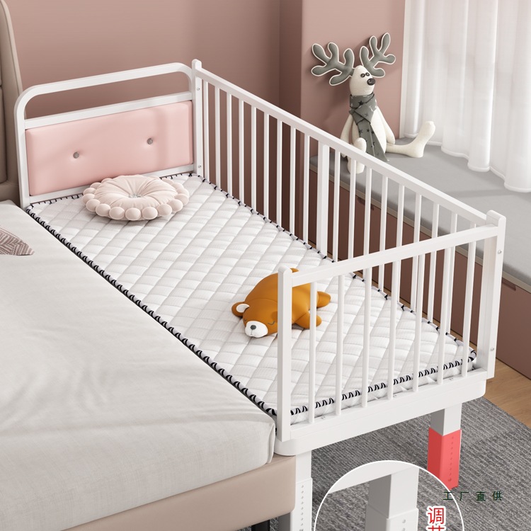 Children's Bed Splicing Bed Wrought Iron with Guardrail Baby Crib Boy Girl Widened Large Bedside Custom Bed Single