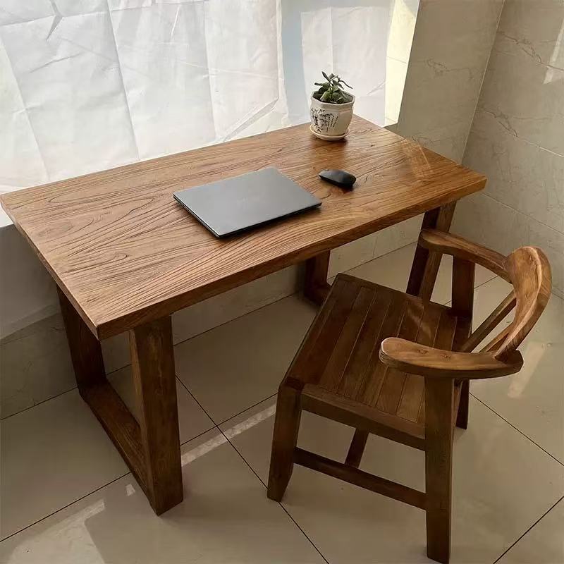 Old Elm Long Table Dining Table Retro Tea Table Home Study Desk Balcony Office Desk Conference Table