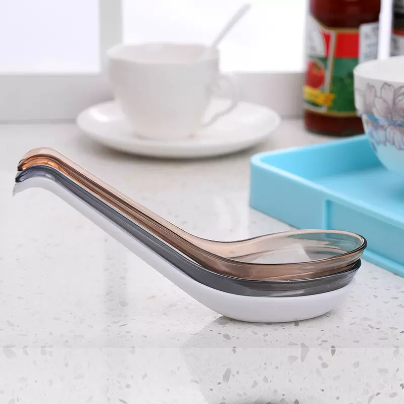 仿瓷汤勺ps餐具酒店食堂调羹 可挂碗沿拉面勺