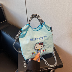 Hello Kitty 可爱卡通印花帆布袋单肩包折叠袋购物手提袋大容量