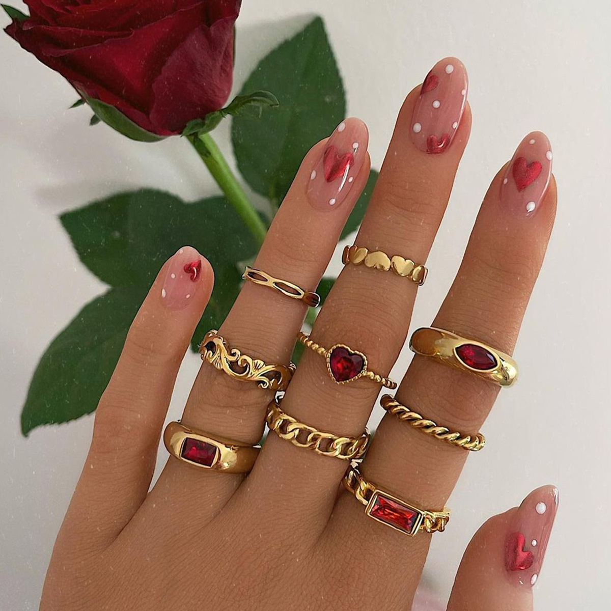 20g Weight Rings Classification One Size Ring Size 1 Set Quantity Holiday, Daily Occasion Zinc alloy Material Geometric, Heart Shape Pattern All Seasons Season Women's Gender Simple Style, Classic Style Style Simple Style Classic Style Geometric Heart Shape Zinc Alloy Women's Rings 1