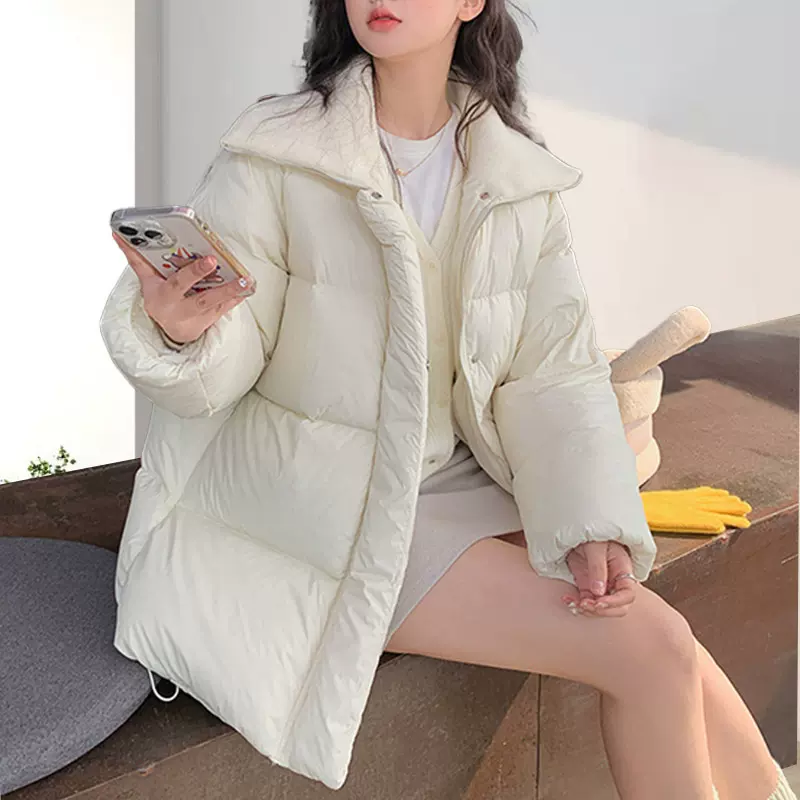 平湖羽绒服女高级感女装鸭绒外套冬季女装韩版短款冬装面包服