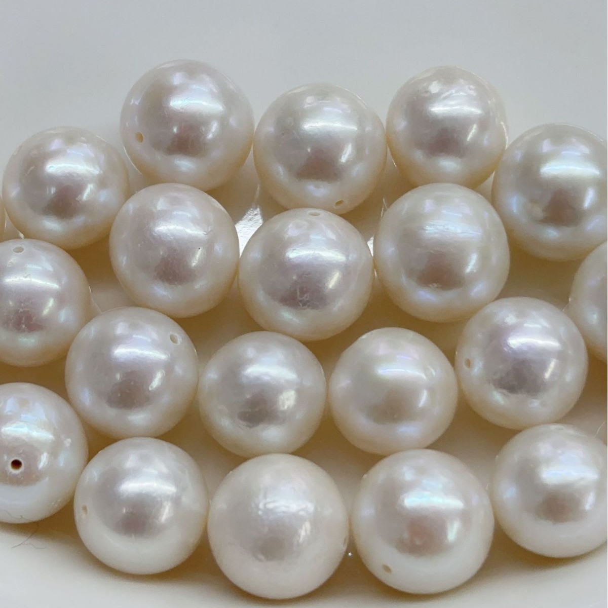爱迪生淡水白色珍珠正圆9-11mm串珠散珠颗粒半成品批发可DIY设计