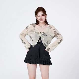轻定制2025新款大码泳衣女连体保守微胖女孩遮肉显瘦胖mm泳装温泉