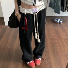 2025早秋新款原创美式街舞嘻哈运动卫裤男款直筒百搭休闲卫裤