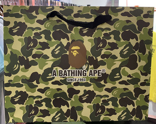 Bape Ape Trendy Brand Camouflage Tote Bag Paper Bag Shopping Bag Clothing Bag