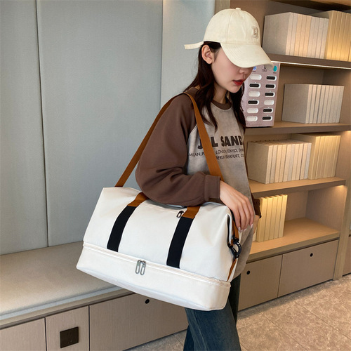 Cross-border new style yoga fitness bag, wet and dry separation, large capacity, unisex leisure travel bag, single shoulder or cross-body travel bag