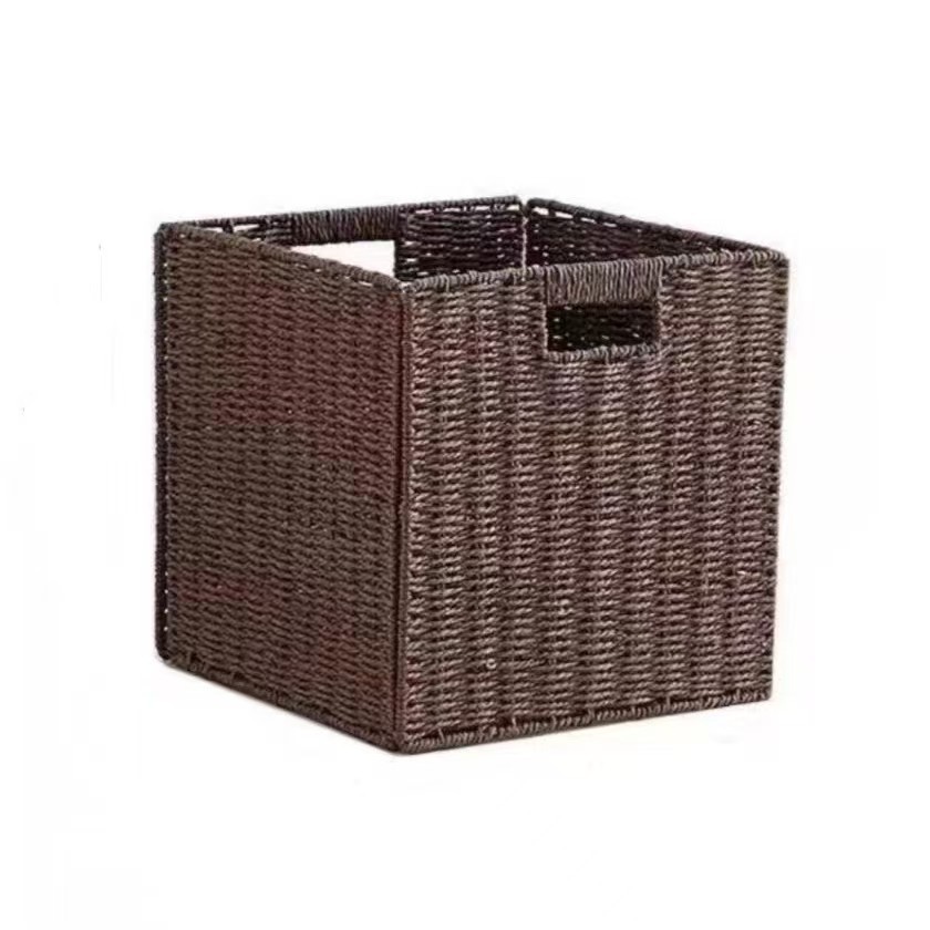 Cesta de almacenamiento trenzada de calabaza de hierba de muebles estricto gabinete cesta de almacenamiento plegable cesta de almacenamiento plegable