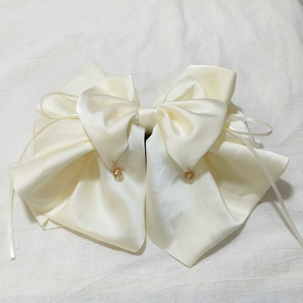 飘带网纱蝴蝶结抓夹女超仙气质后脑勺半扎发头饰发夹新款鲨鱼夹潮