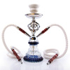 Cross -border Arabic water cigarette bottle full set of small dual -tube twisting ball glass cigarette tube cigarette gun bar hot -selling shiSha