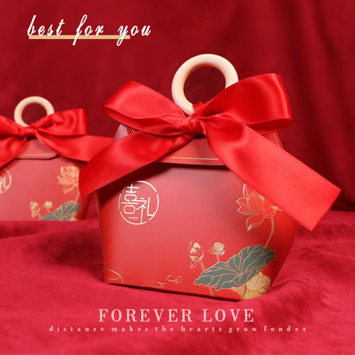 Wedding candy box Chinese style wedding candy packaging gift box ins style portable engagement candy bag candy box