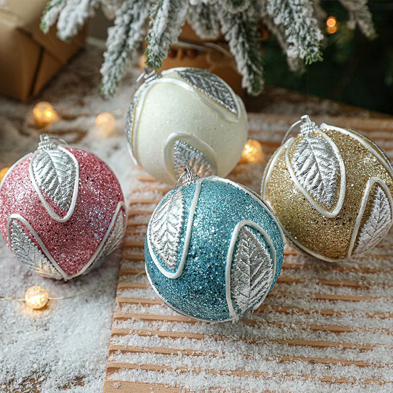 8CM bola de Navidad almidón espuma colorida decoraciones de Navidad colgante de árbol de Navidad decoración de Navidad colgante