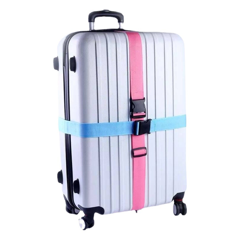 Tsa Multi-Color In-Stock Luggage Strap with Cross Straps, Adjustable Trolley Case Fixing Strap