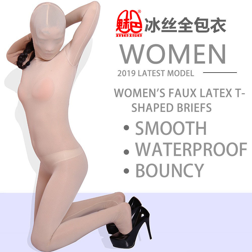 Charming B10 Sexy Men and Women Love Lycra Adult Full Cover See-Through Ice Silk Full Cover Bodysuit