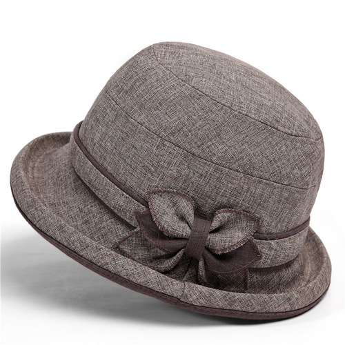 Women and Middle-Aged People Hat Spring and Autumn Mother Fisherman Hat Thin Model Fabric Hat Elderly Hat Grandmother Summer Old Lady Hat