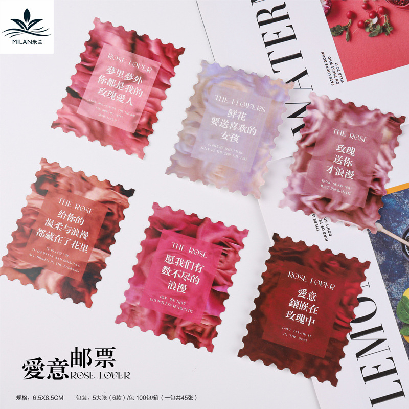 Tarjeta de felicitación floral ins estilo simple tarjeta inglesa tarjeta de felicitación de vacaciones creativa confesión mensaje etiqueta flor