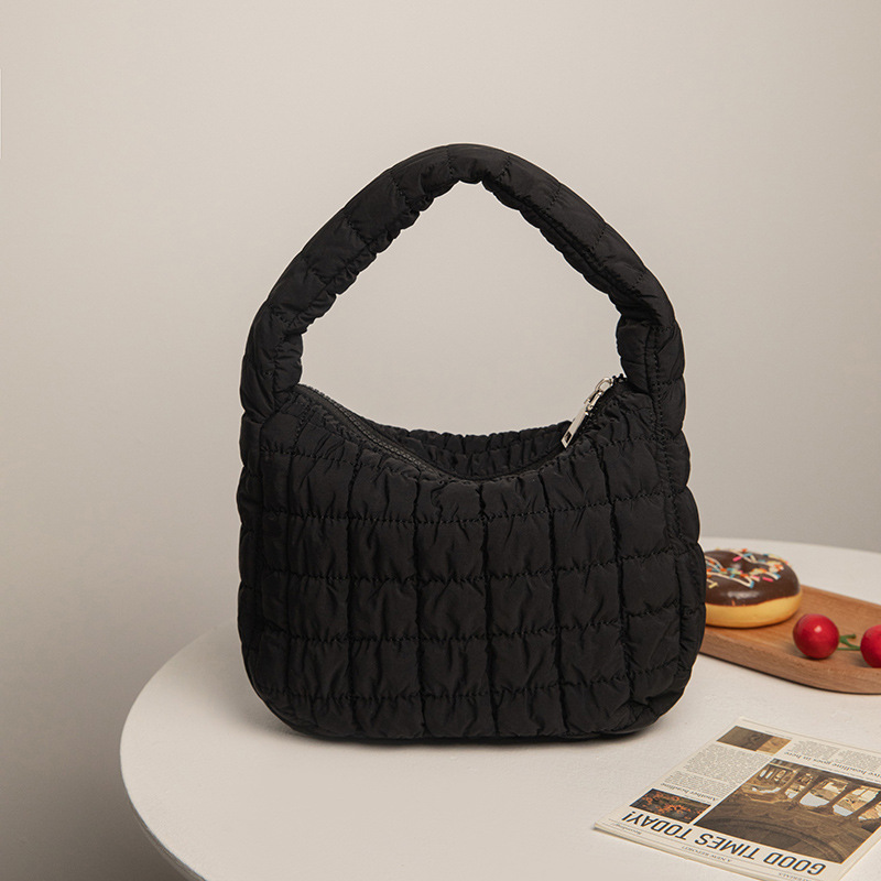 Bolso de nylon plisado estilo coreano de las mujeres bolso de la nube 2023 bolso de moda del rombo macaron
