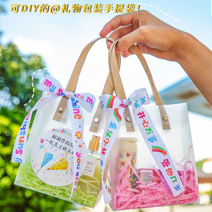 Детская портативная брендовая прозрачная льняная сумка для детского сада, подарок на день рождения