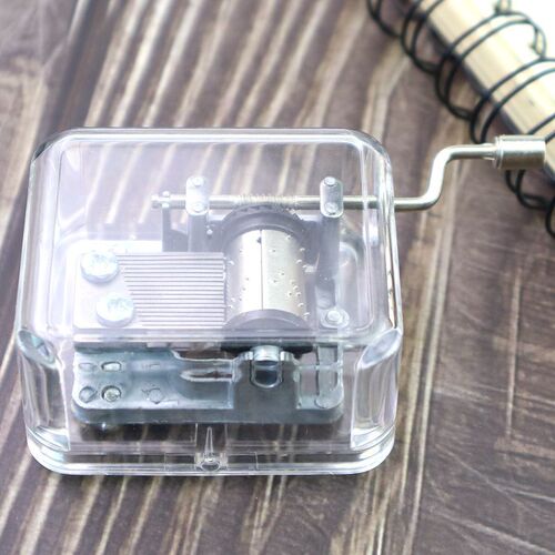 Acrylic Music Box Hand-Crank Transparent Eight-In-One Music Box Student Creative Gift Children's Birthday Gift DIY Toy