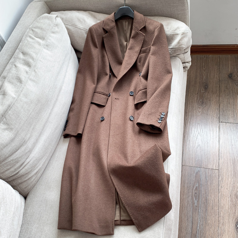 2025秋季新大衣气质西装版显瘦长款羊毛风衣外套女批发H20FD68350