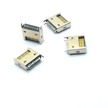 USB3.1 IDC TYPE E 20P公头夹板式1.2mm KEY B黑胶 鱼叉脚
