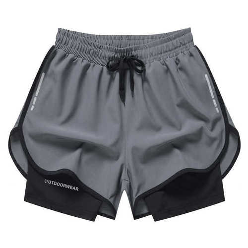 Men's swimming trunks, sports boxer briefs, double-layer anti-embarrassment, quick-drying, breathable new style beach trunks, holiday professional swimwear wholesale