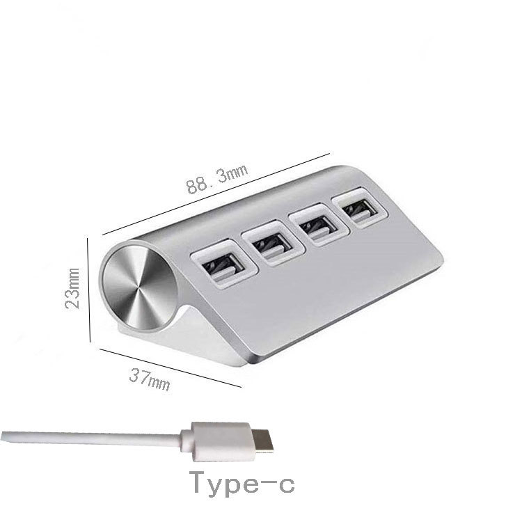 USBHUB de uno a cuatro Hub TypcHUB divisor extensor de aleación de aluminio en forma de 6 en forma de 9 adaptador
