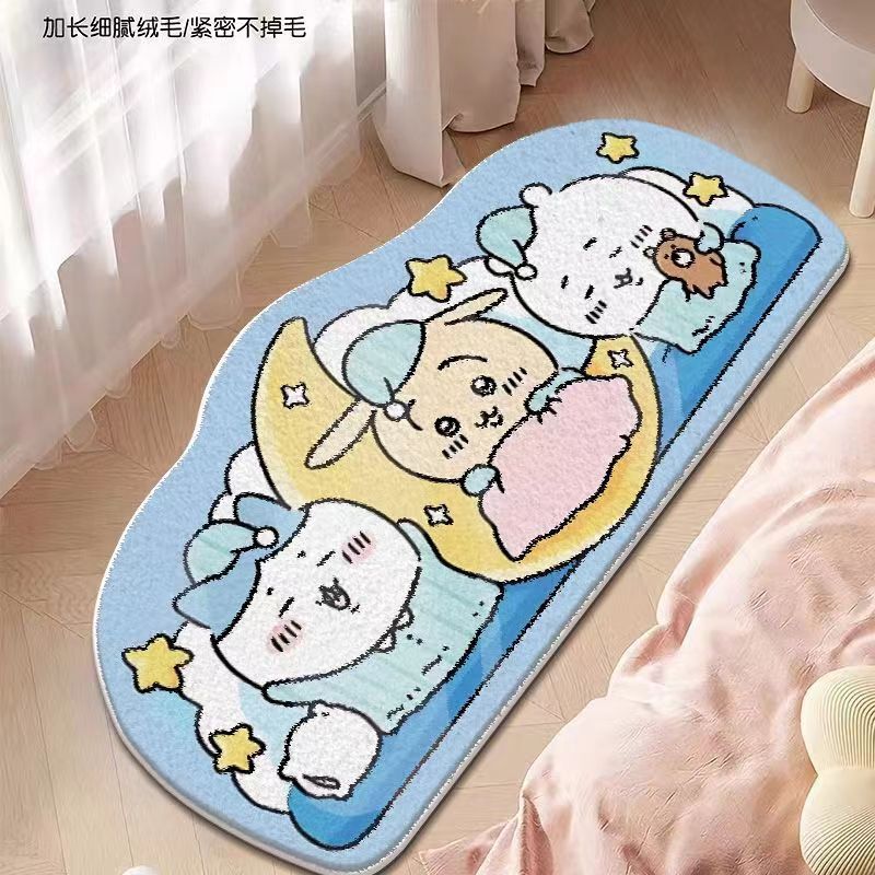 模造カシミヤカーペット、寝室のベッドサイドブランケット、かわいい漫画の厚みのある柔らかいカーペット、リビングルームの汚れにくいお手入れが簡単なコーヒーテーブルブランケット|undefined