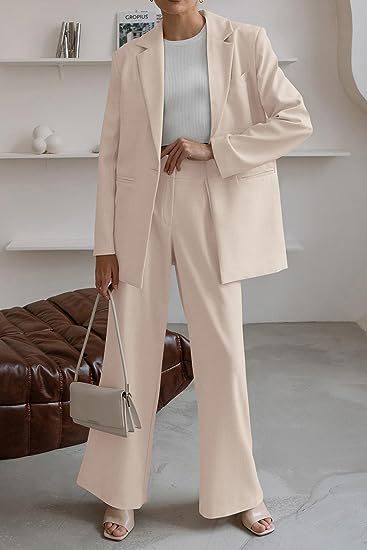Women's Pant Set For Work Autumn Winter Professional Two Piece Outfit_voghion.com