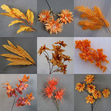 橘色仿真花婚庆花艺桔色绢花婚礼堂装饰花材路引花排拱门花绣球花