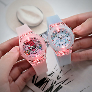 Popular Student Children's Watch Cartoon Sanrio Silicone Led Watch Children's Luminous Watch Wholesale