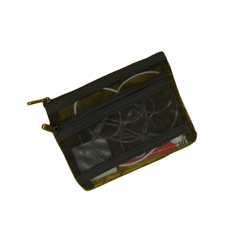 Doble capa de malla engrosada caja de lápiz papelería de oficina A6 nylon color sólido Prueba de papel bolsa de almacenamiento tienda transfronteriza al por mayor