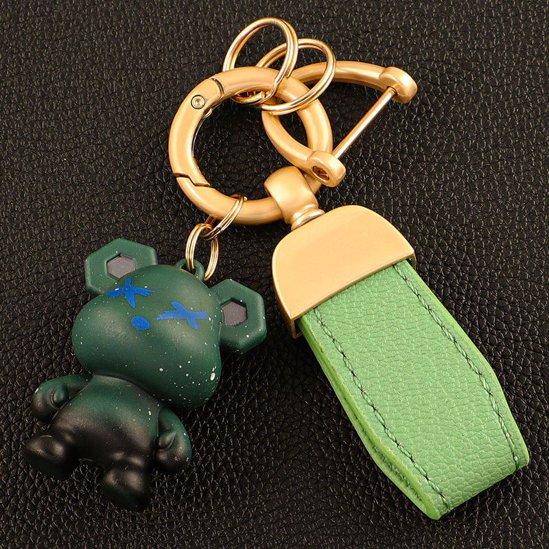 Llavero de coche transfronterizo osito INS macaron color violento llavero colgante bolso colgante llave
