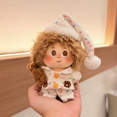 Pluş açarlıqlar Dudu Cute Curly Hair - polka-dot-pajamas-khaki-explosion-pendant