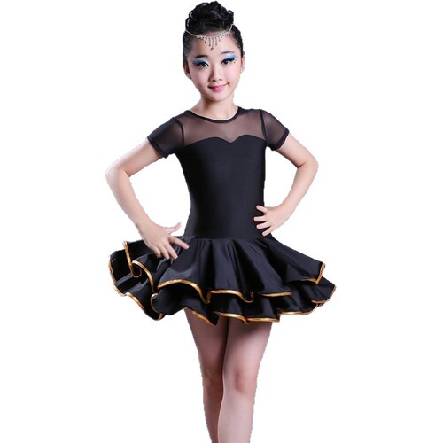 Summer children's Latin dance dress, children's performance dress, girls 'dance dress, short-sleeved, new grade examination and training dress, wholesale